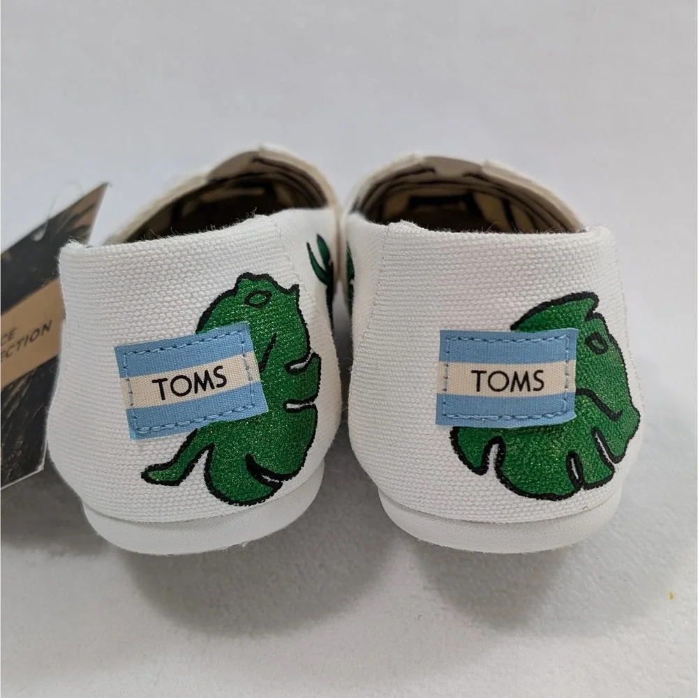 NEW Custom Hand Painted Tom Monstera Leaves Venice Collection Slip On Shoes 7.5‎ - Picture 8 of 12